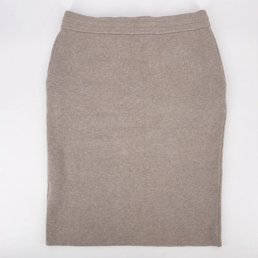 Reiss Connie Knit‎ Pencil Skirt Medium Beige Wool/Alpaca Blend Pockets EUC